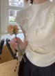 画像18: Women's Satin ribbon French sleeve knit sweater t-shirt 　サテンリボンフレンチスリーブニットセーター t シャツプルオーバー (18)