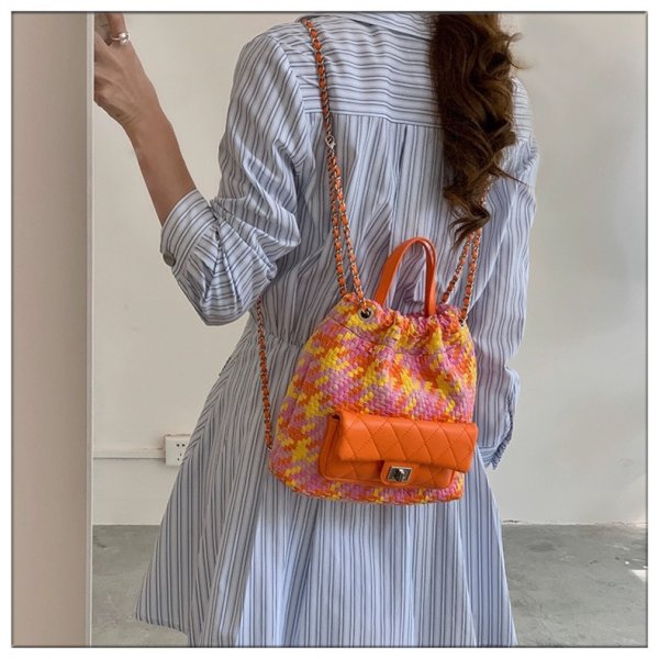 画像10: Mesh leather braided 3 types tote shoulder backpack　 メッシュレザー編み込み3種類トートショルダーバックパック (10)