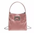画像2: Single Shoulder Rhinestone Satin Square Tote Shoulder Crossbody Bag　シングルワンハンドルラインストーンサテンスクエアトートショルダークロスボディトートショルダークロスボディーバッグかばん (2)