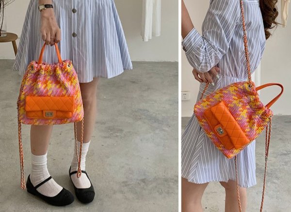 画像11: Mesh leather braided 3 types tote shoulder backpack　 メッシュレザー編み込み3種類トートショルダーバックパック (11)