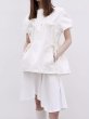 画像1: Women's drawstring pleated lace-up babydoll shirt 　ドローストリングプリーツレースアップベビードールシャツ ブラウス (1)