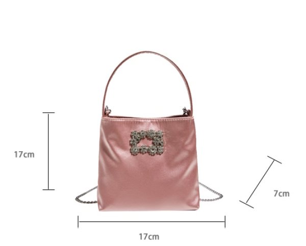 画像6: Single Shoulder Rhinestone Satin Square Tote Shoulder Crossbody Bag　シングルワンハンドルラインストーンサテンスクエアトートショルダークロスボディトートショルダークロスボディーバッグかばん (6)