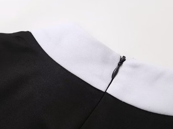 画像3: Women's Ribbon short sleeve dress　リボン付きバイカラーミニ丈ワンピースドレス (3)