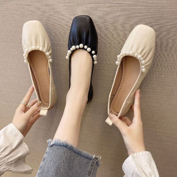 画像6: Laundromat Parlour Flat Panps Shoes　フラットレザーパール付きシューズパンプス (6)