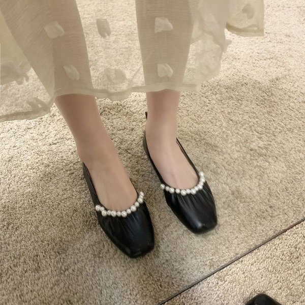 画像5: Laundromat Parlour Flat Panps Shoes　フラットレザーパール付きシューズパンプス (5)