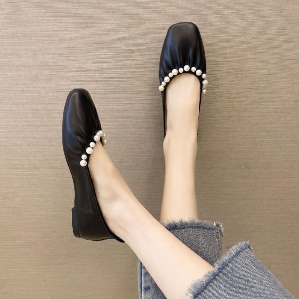 画像3: Laundromat Parlour Flat Panps Shoes　フラットレザーパール付きシューズパンプス (3)