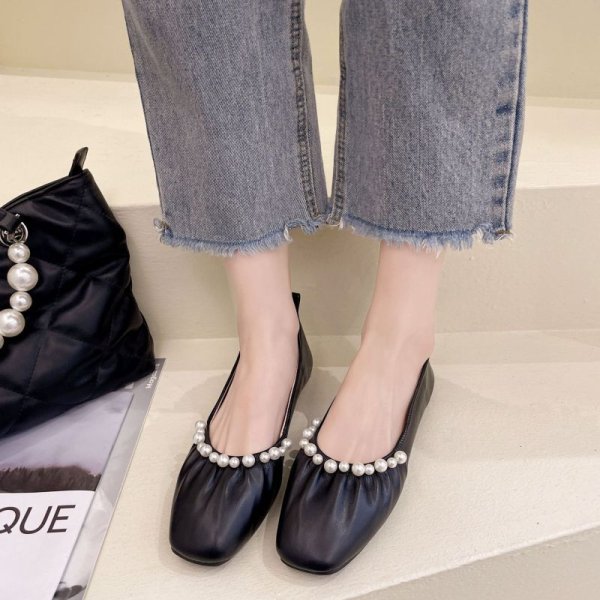 画像7: Laundromat Parlour Flat Panps Shoes　フラットレザーパール付きシューズパンプス (7)