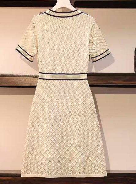 画像4: Women's Polo collar stitch dress  One Piece 　ポロカラーワンピース　ステッチワンピースドレス (4)