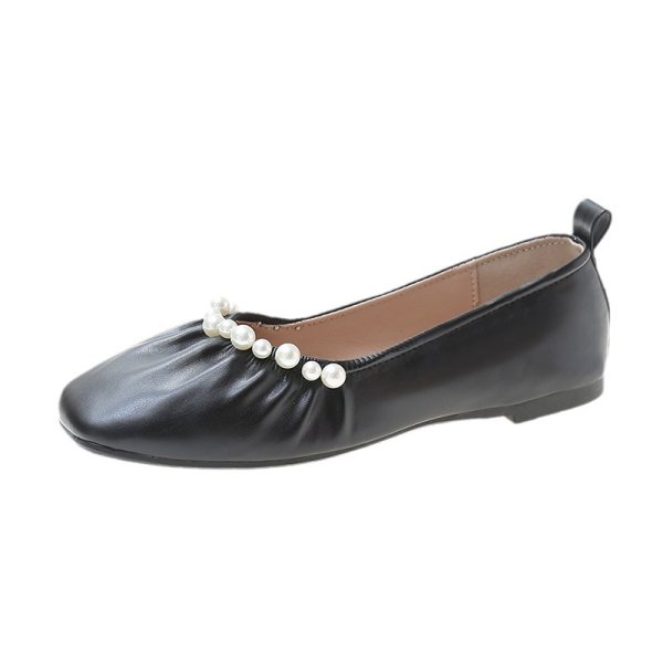 画像1: Laundromat Parlour Flat Panps Shoes　フラットレザーパール付きシューズパンプス (1)