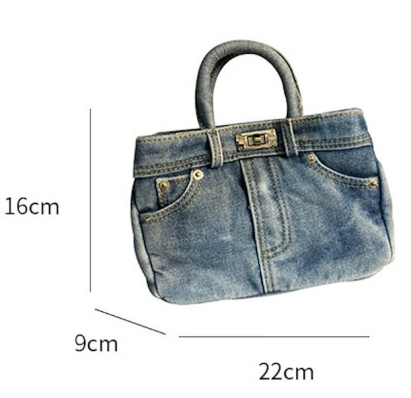 画像11: Denim remake style tote shoulder crossbody bag 　デニムリメイクスタイルトートショルダークロスボディかばん (11)