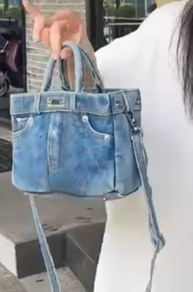 画像2: Denim remake style tote shoulder crossbody bag 　デニムリメイクスタイルトートショルダークロスボディかばん (2)