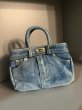画像8: Denim remake style tote shoulder crossbody bag 　デニムリメイクスタイルトートショルダークロスボディかばん (8)