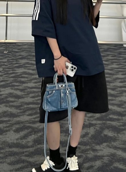 画像5: Denim remake style tote shoulder crossbody bag 　デニムリメイクスタイルトートショルダークロスボディかばん (5)