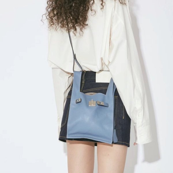 画像9: Soft Leather One Shoulder Crossbody Bag Tote Shoulder Bag 　ソフトレザーワンショルダークロスボディバッグトートショルダーバッグ (9)