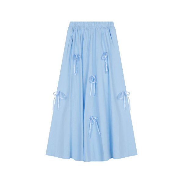 画像5: Women's 3D ribbon sleeveless blouse and flared skirt set up suit  立体リボンノースリーブブラウス＆フレアースカート セットアップ (5)