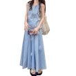 画像9: Women's 3D ribbon sleeveless blouse and flared skirt set up suit  立体リボンノースリーブブラウス＆フレアースカート セットアップ (9)