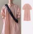 画像1: Women's French Style Casual Puff Sleeve Long Maxi Dress One Piece 　フレンチパフスリーブ膝下丈ワンピースドレス (1)