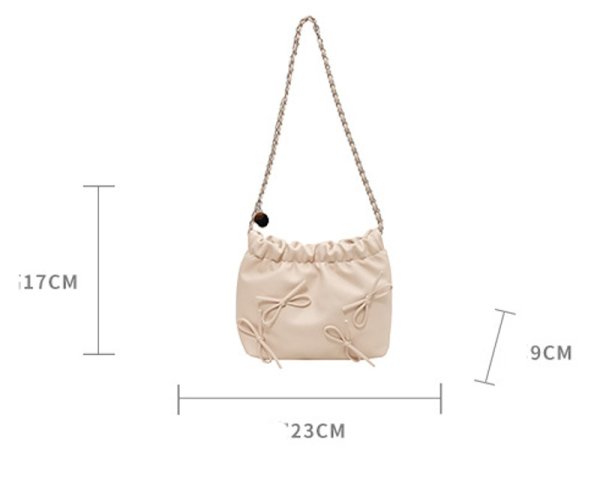 画像5: Leather 3D Ribbon Quilted Bag Chain Tote Shoulder Bag　　レザーリボン付きキルティングバックチェーントートショルダーバッグ (5)