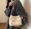 画像9: Leather 3D Ribbon Quilted Bag Chain Tote Shoulder Bag　　レザーリボン付きキルティングバックチェーントートショルダーバッグ (9)