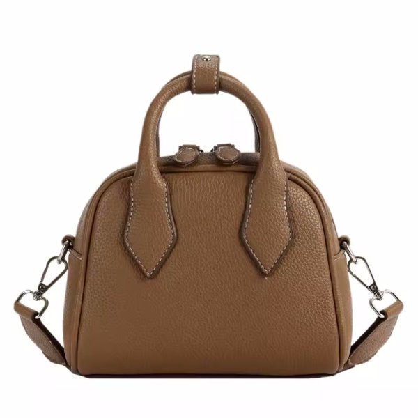 画像1: Leather simple small square tote shoulder crossbody bag　レザーシンプルスモールスクエアボストントートショルダークロスボディーバッグバッグ (1)