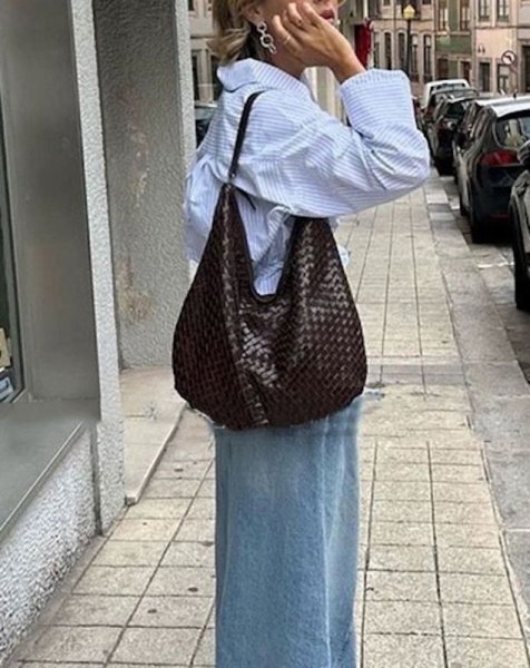 画像11: Mesh woven leather large shoulder tote bag　メッシュ編み込みレザーラージショルダートートバッグ (11)