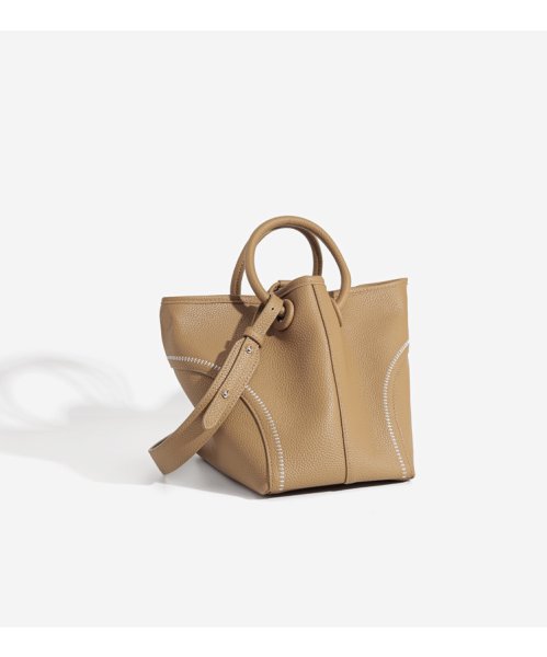 画像3: Soft Leather Portable Tote Shoulder Crossbody Bag　ソフトレザーポータブルステッチトートショルダークロスボディーバッグ (3)