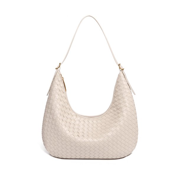 画像2: Mesh woven leather large shoulder tote bag　メッシュ編み込みレザーラージショルダートートバッグ (2)
