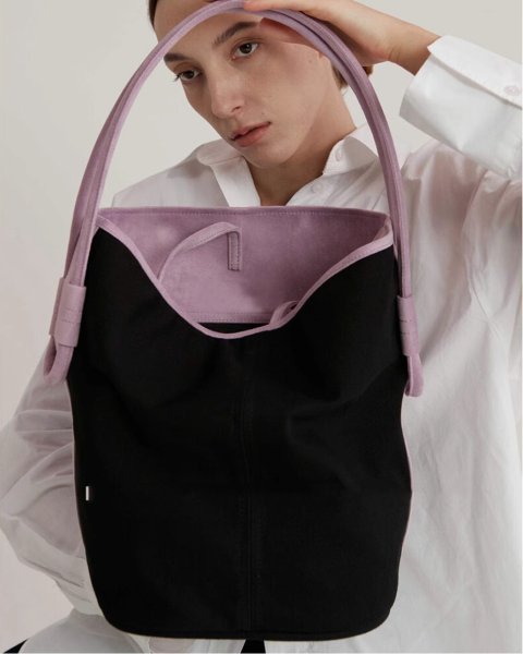 画像2: Canvas and leather contrast color large capacity shoulder tote bag　キャンバス＆レザーコントラストカラーラージショルダートートバッグ (2)