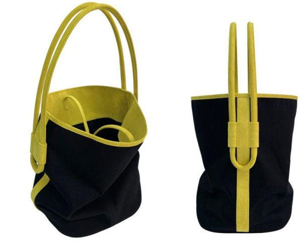 画像10: Canvas and leather contrast color large capacity shoulder tote bag　キャンバス＆レザーコントラストカラーラージショルダートートバッグ (10)