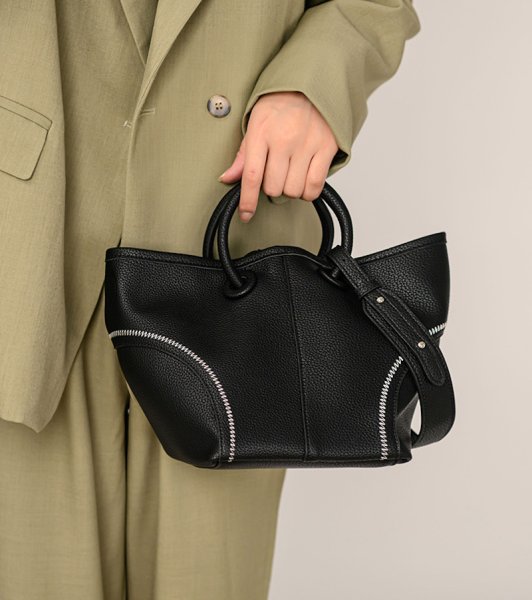 画像13: Soft Leather Portable Tote Shoulder Crossbody Bag　ソフトレザーポータブルステッチトートショルダークロスボディーバッグ (13)