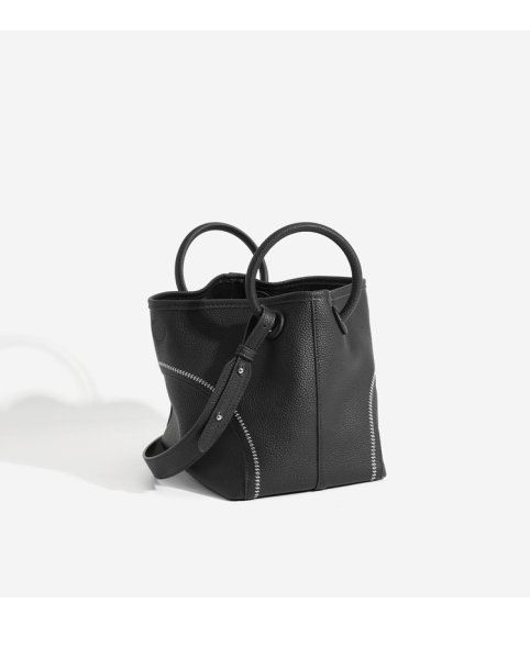 画像4: Soft Leather Portable Tote Shoulder Crossbody Bag　ソフトレザーポータブルステッチトートショルダークロスボディーバッグ (4)