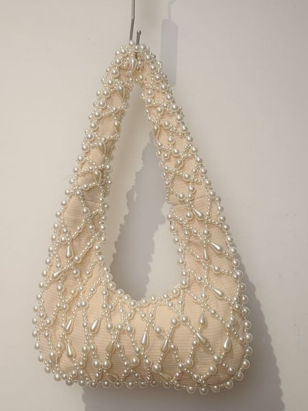 画像5: Irregular Pearl Underarm Tote Shoulder Bag　イレギュラーパール付きアンダーアームトートショルダーバッグ (5)