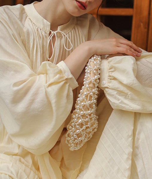 画像3: Irregular Pearl Underarm Tote Shoulder Bag　イレギュラーパール付きアンダーアームトートショルダーバッグ (3)