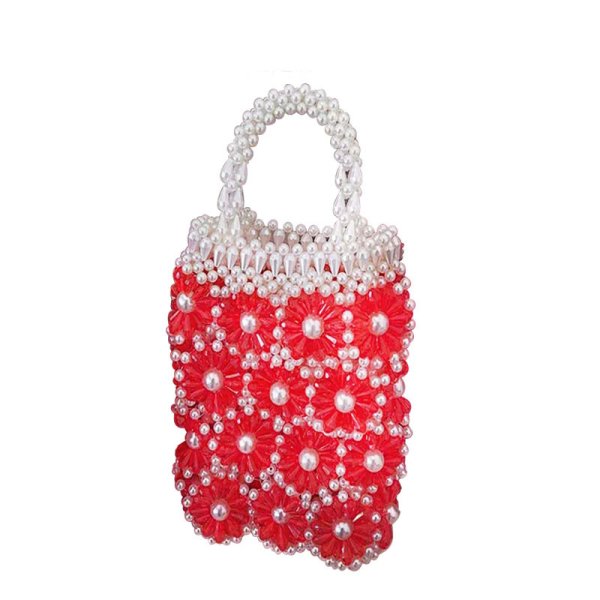画像3: Flower Handmade Beaded Bag Handbag Tote Bag　パールフラワーハンドメイドトートショルダーバッグ (3)