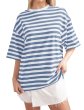 画像2: Striped drop shoulder round neck T-shirt　ストライプ ボーダードロップショルダーラウンドネックTシャツ (2)