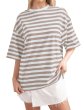 画像3: Striped drop shoulder round neck T-shirt　ストライプ ボーダードロップショルダーラウンドネックTシャツ (3)