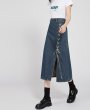 画像2: Women's Mid-length lace-up denim skirt　レースアップデニム膝下ミディアム丈スカート (2)