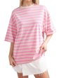 画像5: Striped drop shoulder round neck T-shirt　ストライプ ボーダードロップショルダーラウンドネックTシャツ (5)