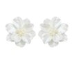 画像9: White camellia flower  Earring  ホワイト椿の花カメリアパール付きピアス イアリング (9)