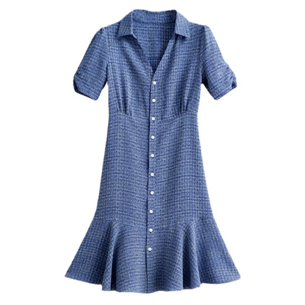 画像2: Women's French hem fishtail V-neck dress One Piece 　フレンチヘムフィッシュテール V ネックドレスワンピース (2)