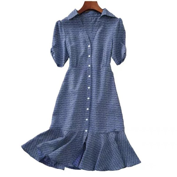 画像6: Women's French hem fishtail V-neck dress One Piece 　フレンチヘムフィッシュテール V ネックドレスワンピース (6)