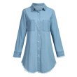 画像1: Women's  Denim fringe tunic dress　デニムフリンジチュニックワンピースドレスプラスサイズあり (1)