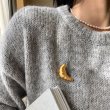 画像2:  Croissant corsage brooch 　クロワッサン半月ゴールド＆シルバーブローチコサージュ (2)
