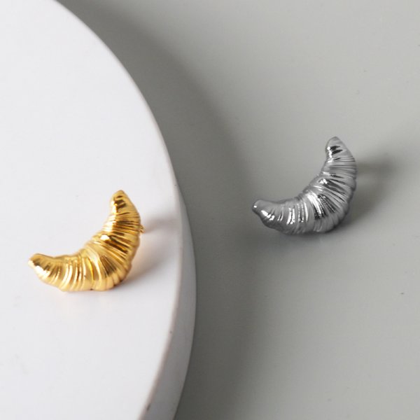 画像7:  Croissant corsage brooch 　クロワッサン半月ゴールド＆シルバーブローチコサージュ (7)