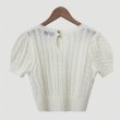 画像5: Women's Twisted rope knit puff sleeve short sleeve sweater ツイスト縄編みパフスリーブ半袖セーター (5)