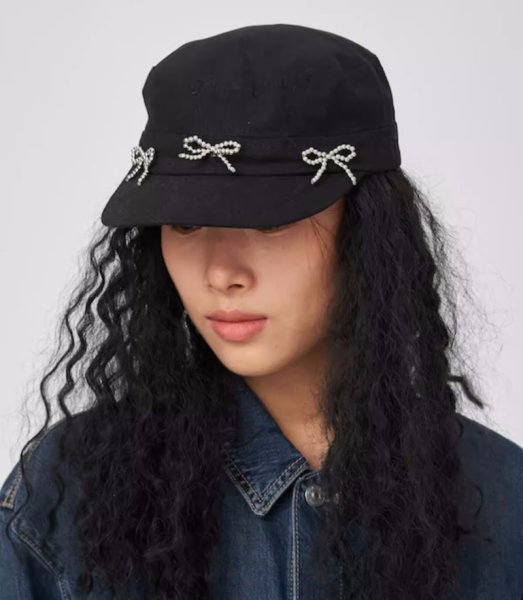画像1: Ball Ribbon Baseball Cap　ボールリボン野球帽キャップ 帽子 ハット (1)