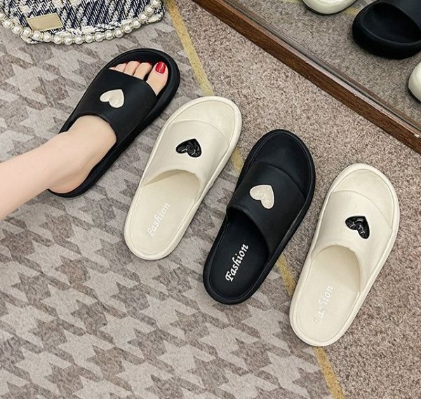 画像3: Women's  Heart Point Platform Sandals Slippers Flip Flops　ユニセックスハートポイントプラットフォーム厚底サンダルスリッパ  (3)
