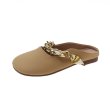 画像3: Scarf chain half pumps Sandals Shoes　フラットレザースカーフチェーン付きハーフパンプスシューズ (3)