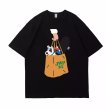 画像1: Dog Shopping Bag Print round neck T-shirt　ドッグショッピングバッグプリントラウンドネックTシャツ (1)