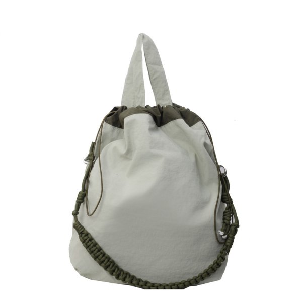 画像5: Casual pleated bucket bag Eco shopping Tote Shoulder Bag　プリーツナイロンバケットエコトートショルダーバッグ (5)